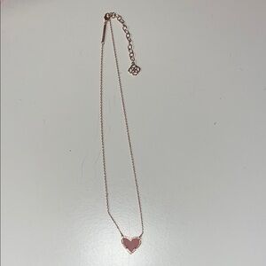 Kendra Scott Glitter Pink Heart Pendant Necklace